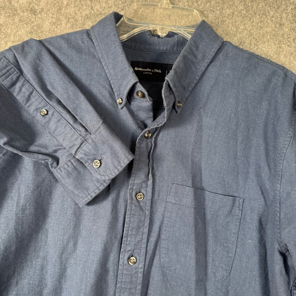 Abercrombie & Fitch Men's Blue Button-Down Casual Shirt